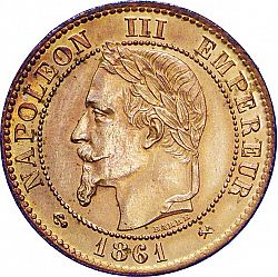 Large Obverse for 2 Centimes 1861 coin