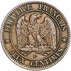 Large Reverse for 2 Centimes 1855 coin