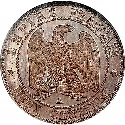 Large Reverse for 2 Centimes 1857 coin