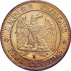Large Reverse for 2 Centimes 1861 coin