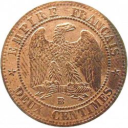 Large Reverse for 2 Centimes 1862 coin