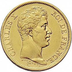 Large Obverse for 40 Francs 1824 coin