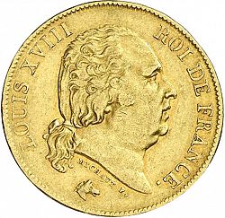 Large Obverse for 40 Francs 1816 coin