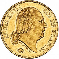 Large Obverse for 40 Francs 1817 coin