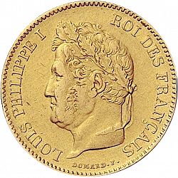 Large Obverse for 40 Francs 1831 coin