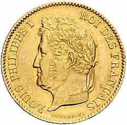 Large Obverse for 40 Francs 1833 coin