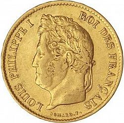 Large Obverse for 40 Francs 1834 coin
