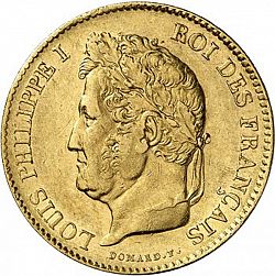Large Obverse for 40 Francs 1834 coin