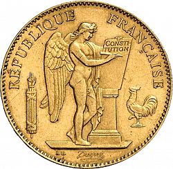 Large Obverse for 50 Francs 1887 coin