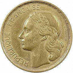 Large Obverse for 50 Francs 1950 coin