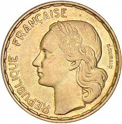 Large Obverse for 50 Francs 1953 coin