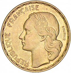 Large Obverse for 50 Francs 1953 coin