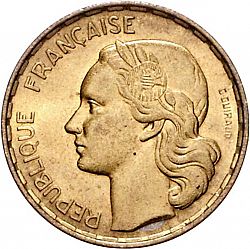 Large Obverse for 50 Francs 1954 coin