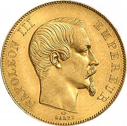 Large Obverse for 50 Francs 1855 coin