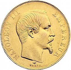 Large Obverse for 50 Francs 1857 coin