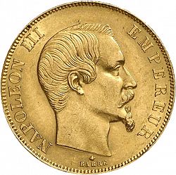 Large Obverse for 50 Francs 1858 coin