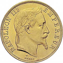 Large Obverse for 50 Francs 1867 coin
