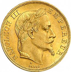 Large Obverse for 50 Francs 1868 coin