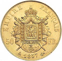 Large Reverse for 50 Francs 1857 coin