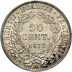Large Reverse for 50 Centimes 1872 coin