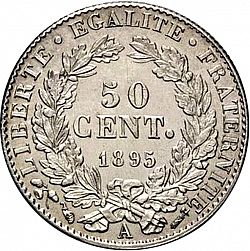 Large Reverse for 50 Centimes 1895 coin