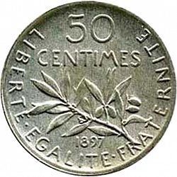 Large Reverse for 50 Centimes 1897 coin