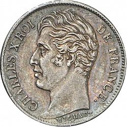 Large Obverse for 1/2 Franc 1827 coin