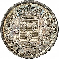 Large Reverse for 1/2 Franc 1827 coin