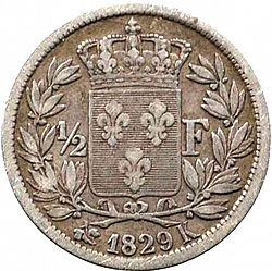 Large Reverse for 1/2 Franc 1829 coin