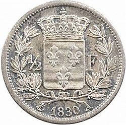 Large Reverse for 1/2 Franc 1830 coin