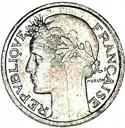 Large Obverse for 50 Centimes 1945 coin
