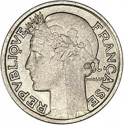 Large Obverse for 50 Centimes 1947 coin