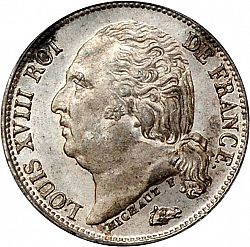 Large Obverse for 1/2 Franc 1823 coin