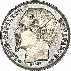 Large Obverse for 50 Centimes 1852 coin
