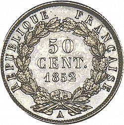 Large Reverse for 50 Centimes 1852 coin