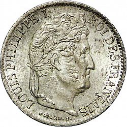 Large Obverse for 1/2 Franc 1836 coin