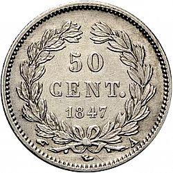 Large Reverse for 50 Centimes 1847 coin