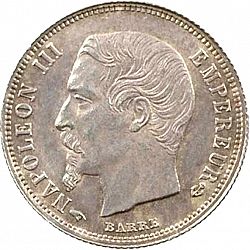 Large Obverse for 50 Centimes 1858 coin