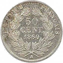 Large Reverse for 50 Centimes 1860 coin