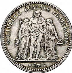 Large Obverse for 5 Francs 1848 coin