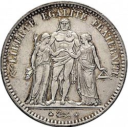 Large Obverse for 5 Francs 1849 coin