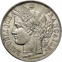 Large Obverse for 5 Francs 1849 coin