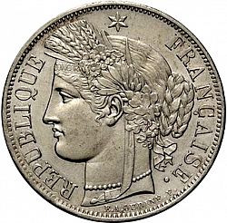 Large Obverse for 5 Francs 1849 coin