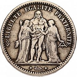 Large Obverse for 5 Francs 1871 coin