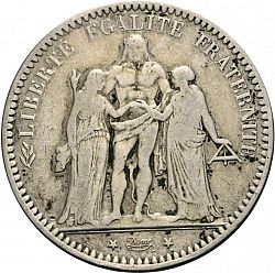 Large Obverse for 5 Francs 1873 coin