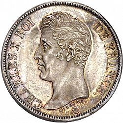 Large Obverse for 5 Francs 1825 coin