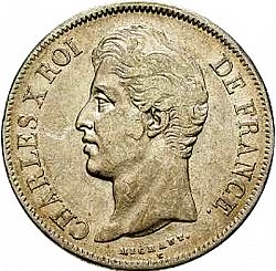 Large Obverse for 5 Francs 1827 coin