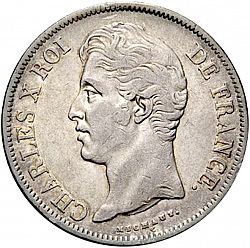 Large Obverse for 5 Francs 1828 coin