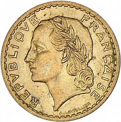 Large Obverse for 5 Francs 1945 coin