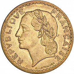 Large Obverse for 5 Francs 1946 coin
